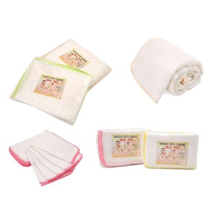 20 khăn sữa 25 x 25cm + 2 khăn tắm 75 x 80cm cotton 4 lớp cho bé