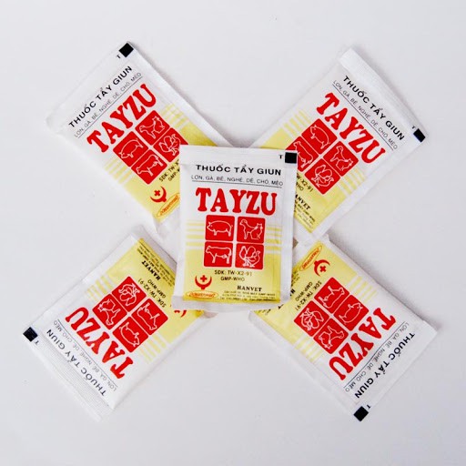 Hanpet.GV- (1 gói 4gr )Tayzu- Xổ lãi chó mèo và gia cầm, gà chọi (1 gói dùng đc 10kg chó mèo)