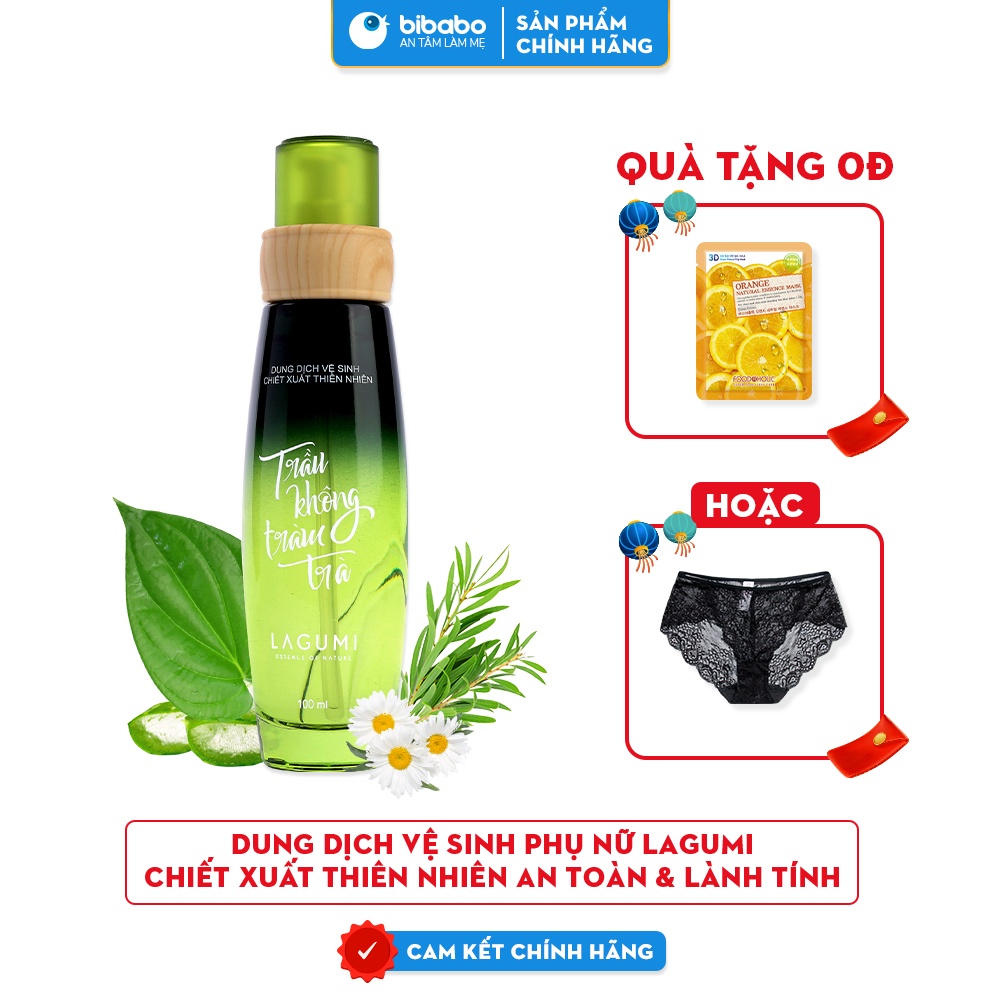 Dung dịch vệ sinh phụ nữ Lagumi chiết xuất trầu không tràm trà giảm viêm, ngứa, an toàn cho cả mẹ bầu &amp; sau sinh 100ml