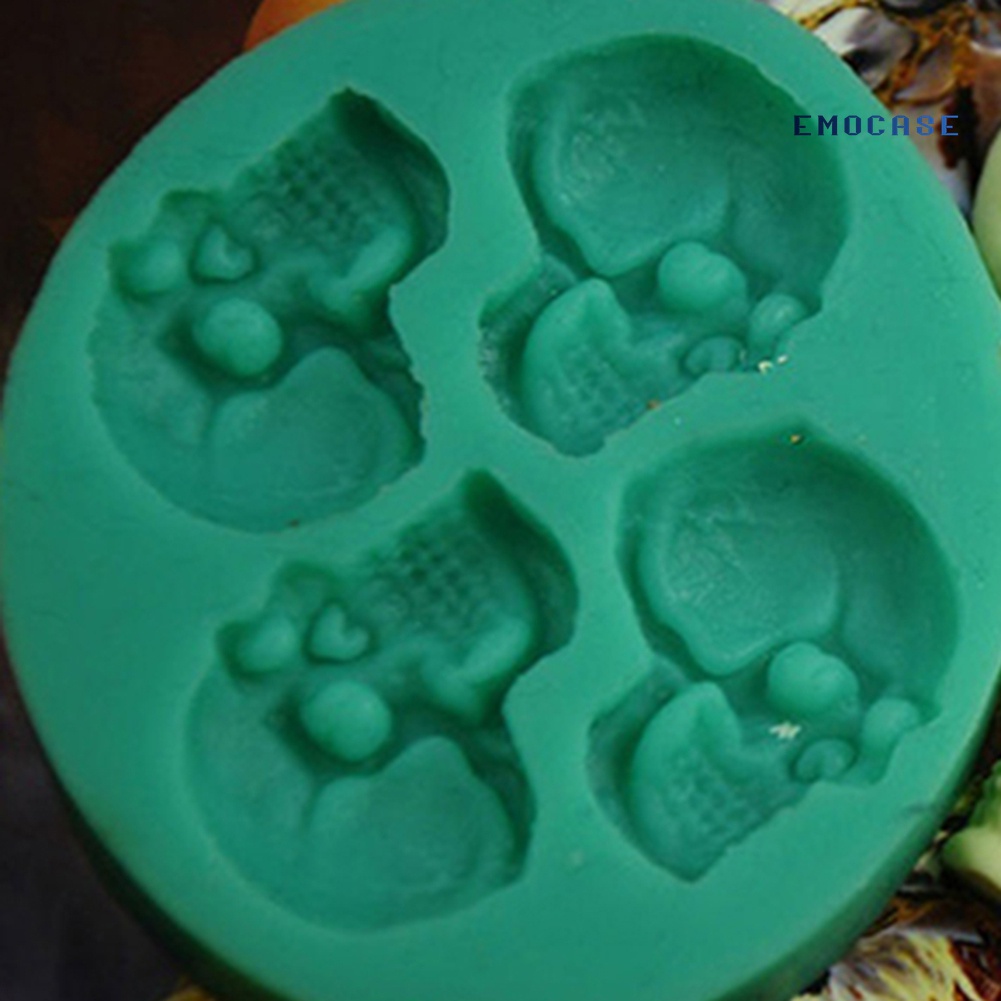 Khuôn Silicone Làm Bánh Hình Đầu Lâu 3D Độc Đáo