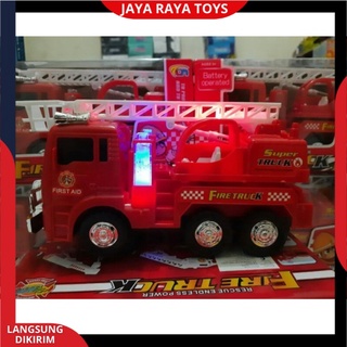 Image of (PROMO) Mainan Mobil Pemadam Kebakaran Besar-Truck Damkar berlampu dan suara All Size Model Complete