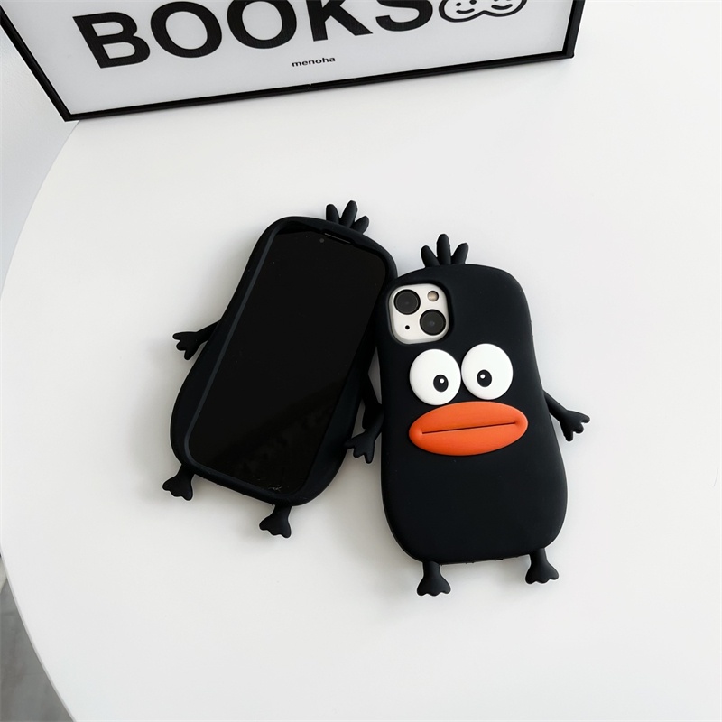 Ốp Điện Thoại Silicone Mềm Hình Vịt Xúc Xích Kèm Móc Khóa Cho Iphone 14 13 12 11 Pro MAX 14Plus X XS MAX XR 6 6S 7 8 PLUS