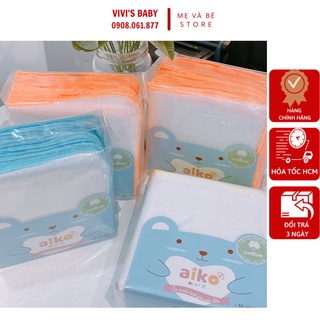 Khăn sữa Aiko xuất Nhật Khăn sữa sợi tre loại 3/4 Lớp, Bịch 10 Khăn Chính Hãng
