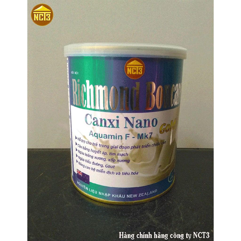 Sữa Bột Tăng Chiều Cao Cho Trẻ Richmond Boncare Canxi Nano Gold (900G) ( Hàng chính hãng công ty NCT3 )