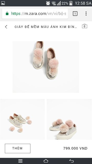 Giày Zara kids 👟 Metallic Sneakers bé gái