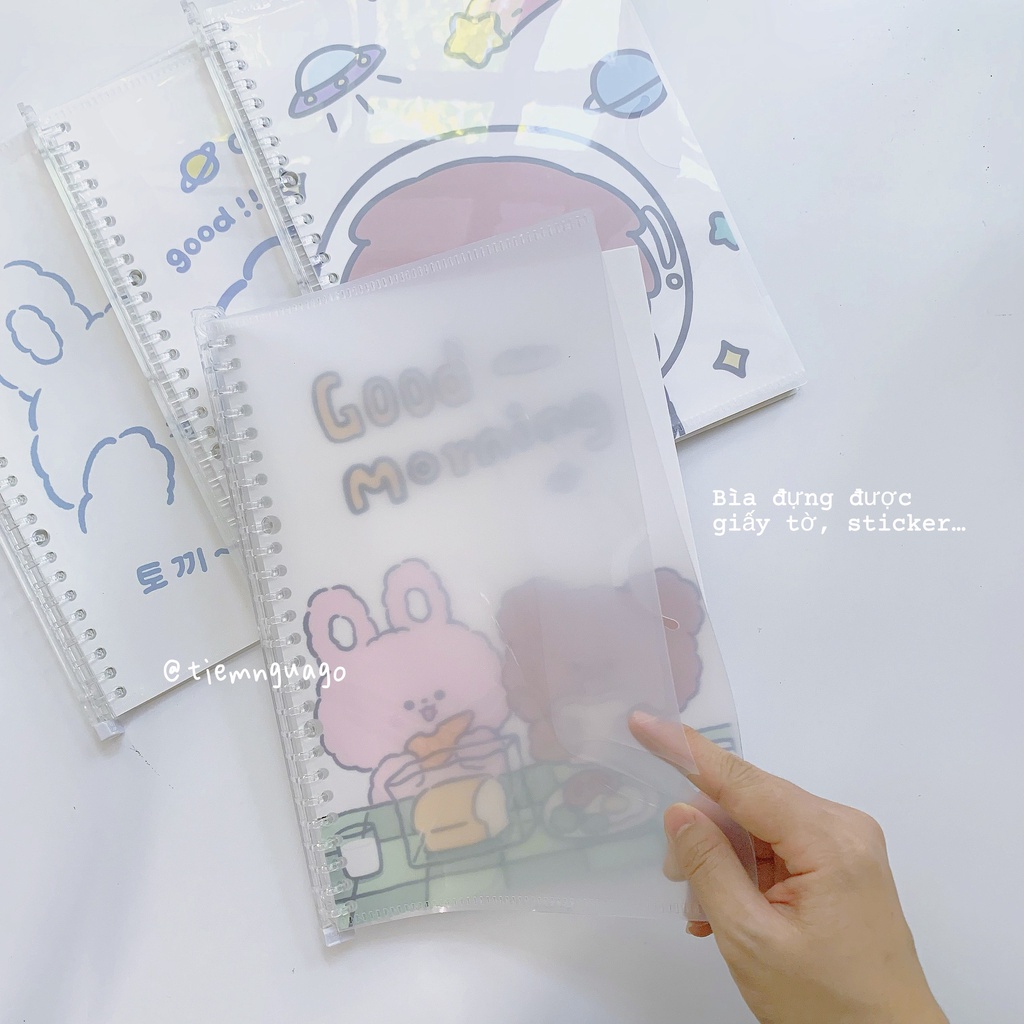 Binder Sổ Còng B5 Bìa Cute Kèm 60 Trang Giấy Màu 100gsm - Tiệm Ngựa Gỗ