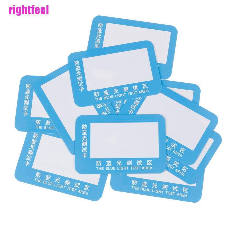 Rightfeel 10Pcs/set Anti Blue Light Purple Test Card For Glasses Reusable Polarized Test