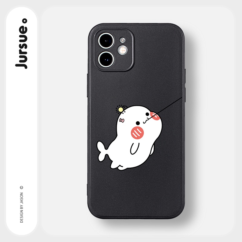 Ốp lưng JURSUE mềm hoạt hình cặp đôi dễ thương đẹp cho iPhone 13 12 11 Pro Max SE 2020 X XR XS ip 8 7 6 6S Plus kute Y9
