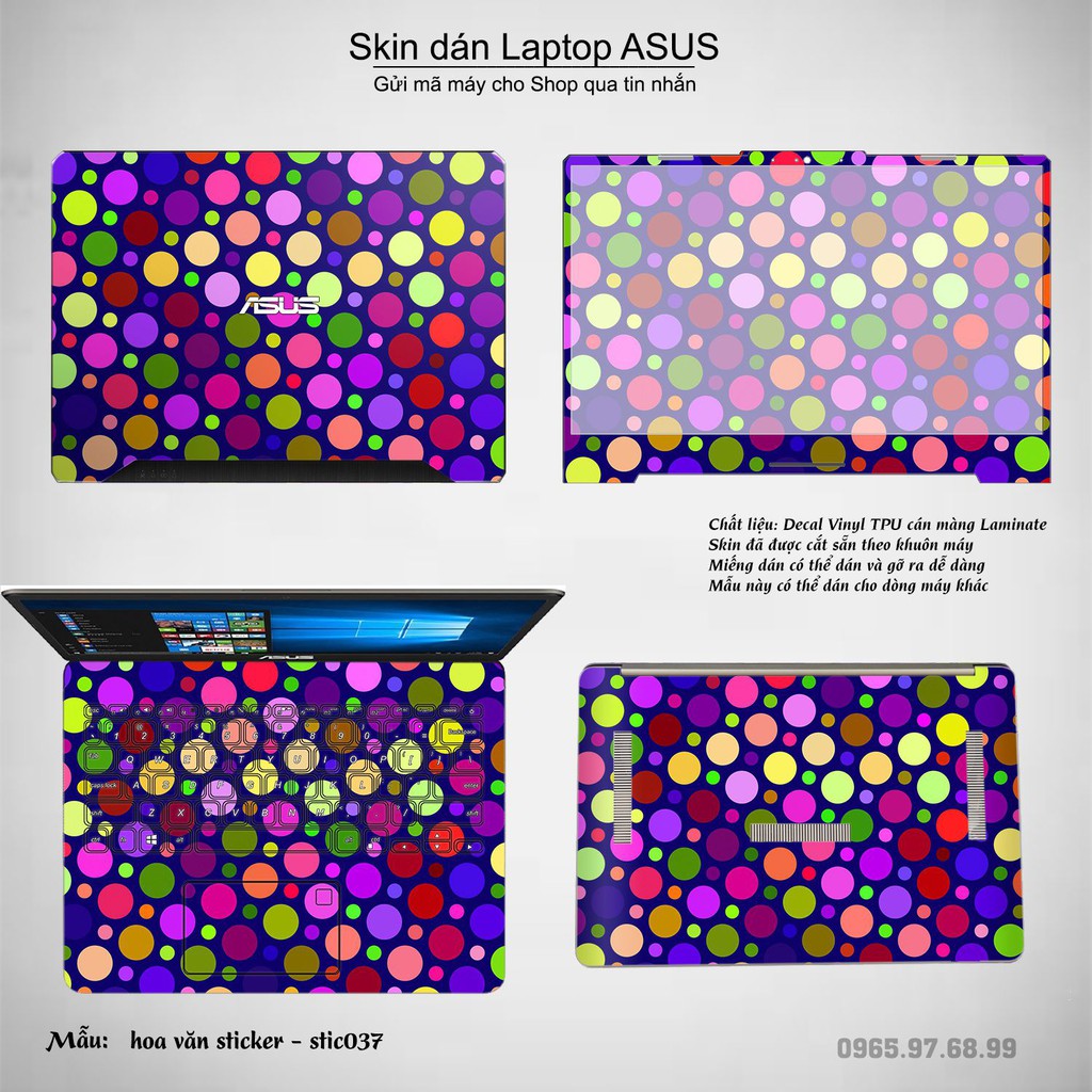 Skin dán Laptop Asus in hình Hoa văn sticker _nhiều mẫu 7 (inbox mã máy cho Shop)