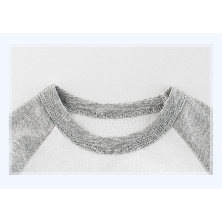 Áo Thun Raglan Tay Ngắn Màu Xanh Navy Chất Liệu Cotton Thời Trang Cho Bé Trai