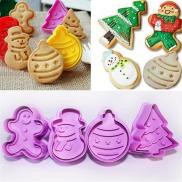 Khuôn Nhấn Bánh Cookie 3D Giáng Sinh