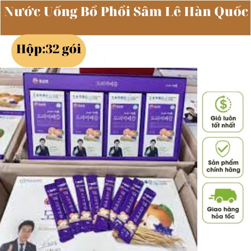 [LỌC PHỔI CAO CẤP] Nước Uống Bổ Phổi Sâm Lê Hàn Quốc, Hộp 32 Gói Dùng Cho Cả Gia Đình [NƯỚC ÉP SÂM DOLAJI]