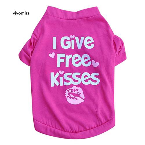 Áo thun ngắn tay họa tiết đôi môi cho thú cưng
