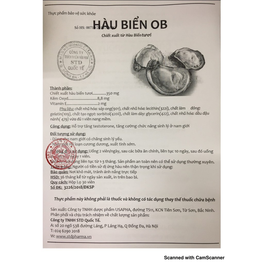 Tinh Hàu Biển OB Tăng Cường Sinh Lý Nam 30 Viên