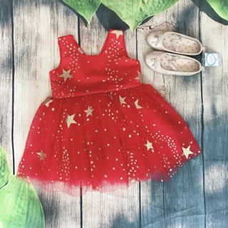 Váy công chúa sao đỏ cho bé gái 1-6t