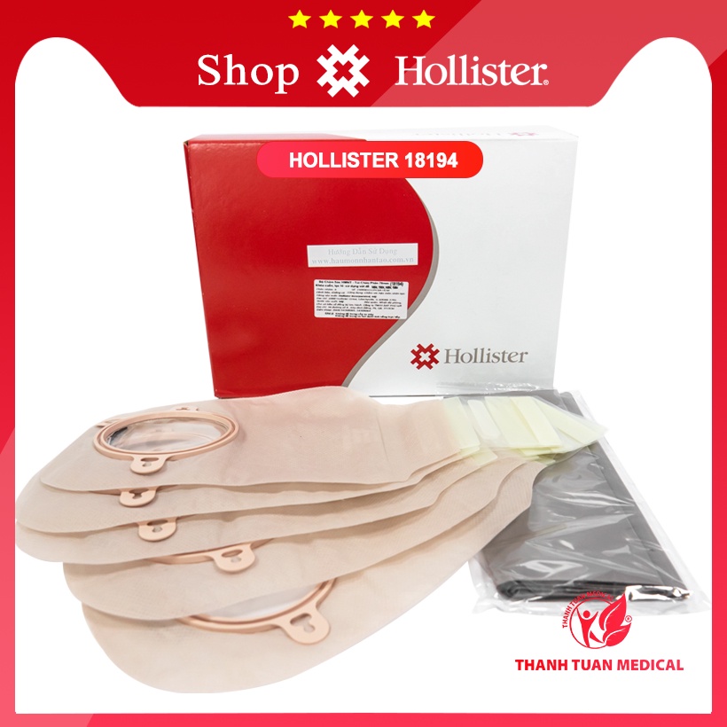 NGUYÊN HỘP 10 túi hậu môn nhân tạo 2 mảnh Hollister túi trong, lọc khí và khóa cuốn mã 18192 / 18193 / 18194 | USA-Mỹ
