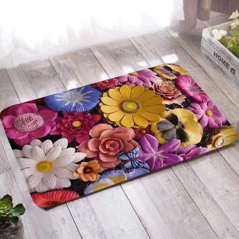 Thảm lau chân in hình 3d chống trơn trượt 40x60cm