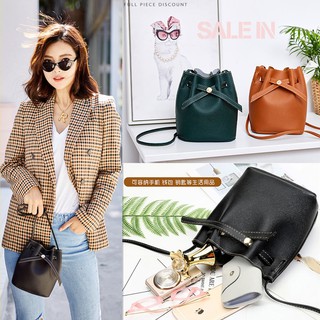 Túi đeo chéo nữ rút dáng bucket Da PU dáng Hàn Quốc