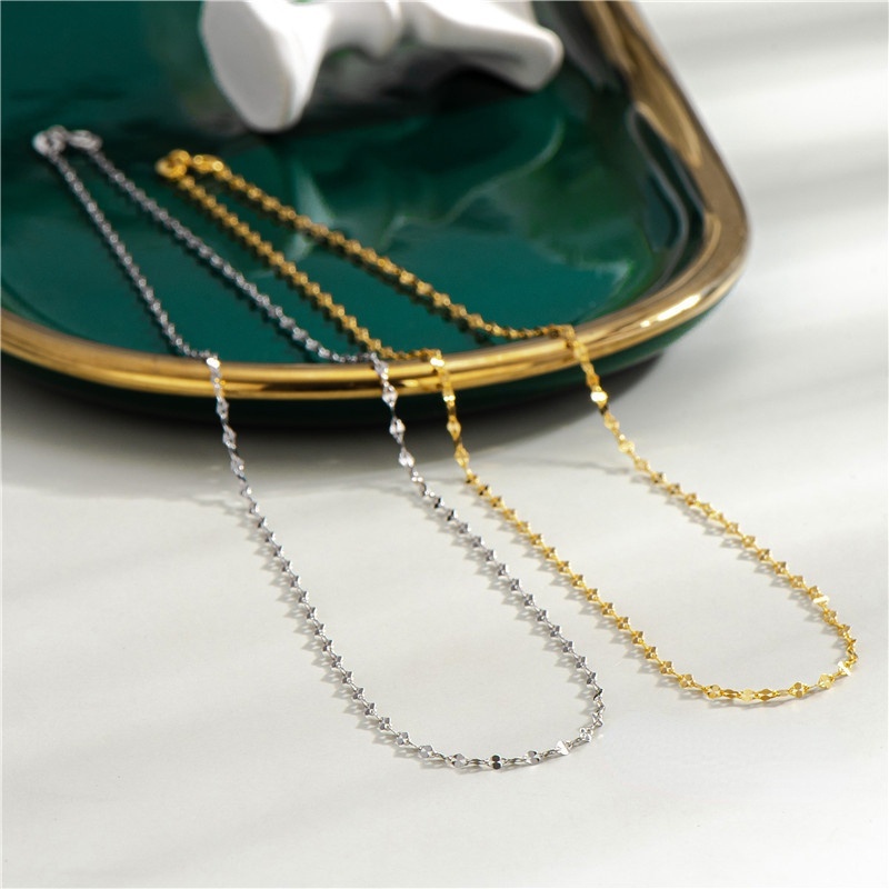 Dây chuyền vàng 18k S925 bạc bảng Anh 2,5mm Phụ kiện vòng cổ cho phụ nữ Chiều dài khác nhau Chuỗi mặt dây chuyền mạ vàng