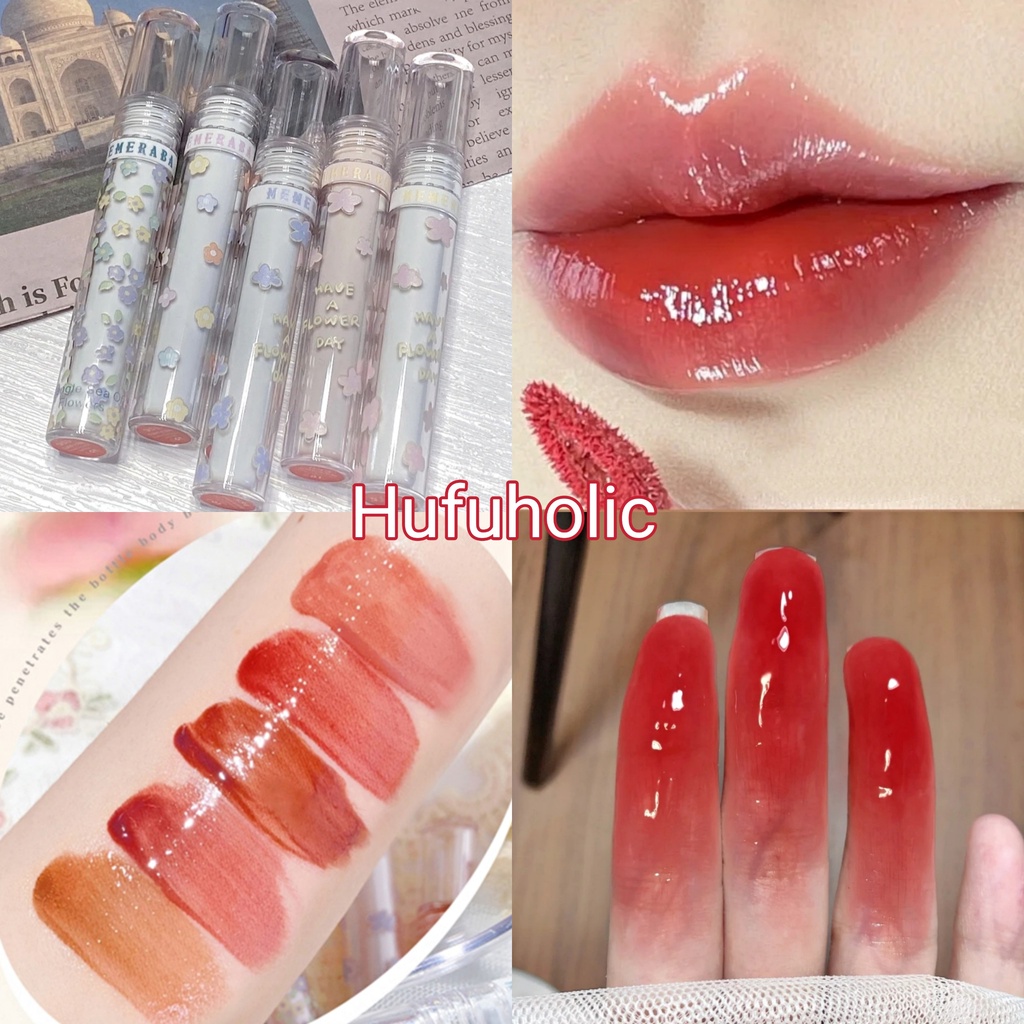 Son kem bóng MEMERABA căng mọng nhẹ môi Flowers Refractive Lip Glaze MB093 MEME10