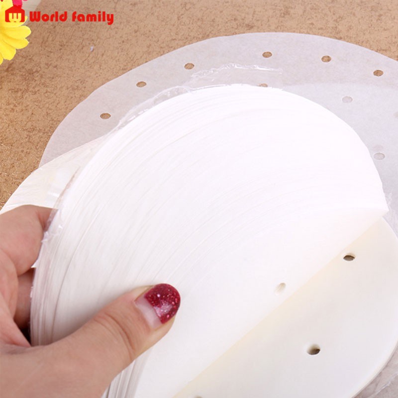 [Voucher &amp; Dịch vụ] Giấy Nến Tròn Đục Lỗ  loại 100 tờ và 400 tờ Cho Nồi Chiên Không Dầu Giấy Nến Nướng Hấp Bánh nhiều si