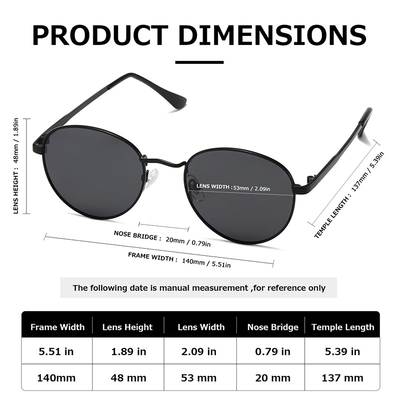 Kính Mát Tròn Gọng Kim Loại Phân Cực Chống Tia UV400 RZ1233 Thời Trang Unisex
