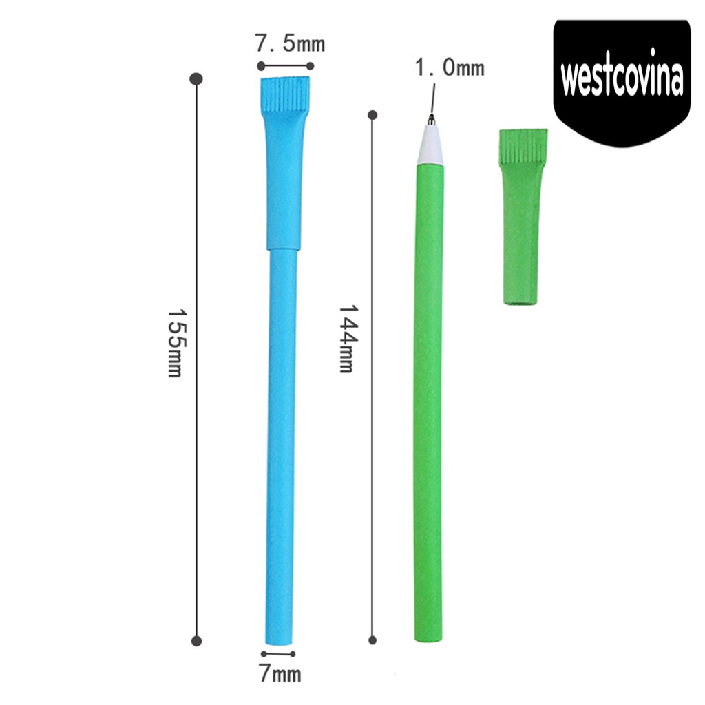 Phương Tây✎Set 10 Vỏ Bút Bi 0.7mm Bằng Giấy Tự Nhiên Thân Thiện Với Môi Trường
