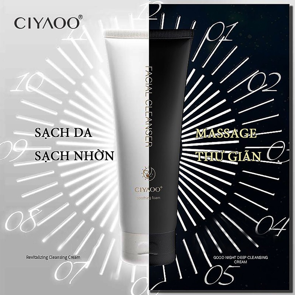 Bộ Sữa Rửa Mặt Ngày Đêm Cao Cấp CIYAOO 💝FREESHIP💝 Dưỡng ẩm, Trắng da và Ngừa mụn (100g x 2chai) QX0010 | BigBuy360 - bigbuy360.vn