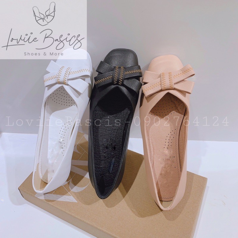 LOVIIE BASICS - GIÀY BÚP BÊ THỜI TRANG MŨI TRÒN DA MỀM NƠ XINH -GIÀY BÚP BÊ CÔNG SỞ DA MỀM - GIÀY BÚP BÊ ĐEN - B210307 | BigBuy360 - bigbuy360.vn