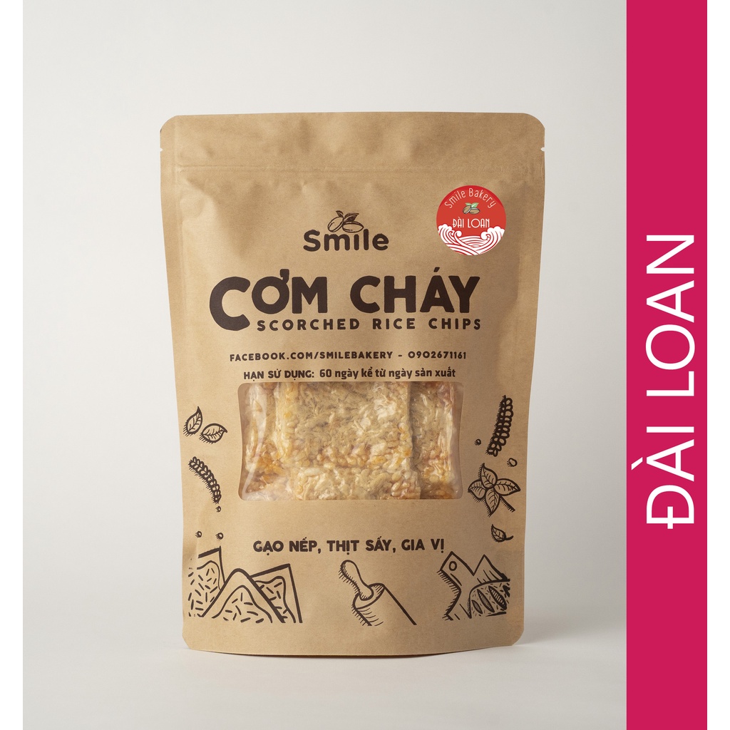 Cơm cháy nhiều vị, cơm cháy vệ sinh túi giấy 250Gram - smilebakery