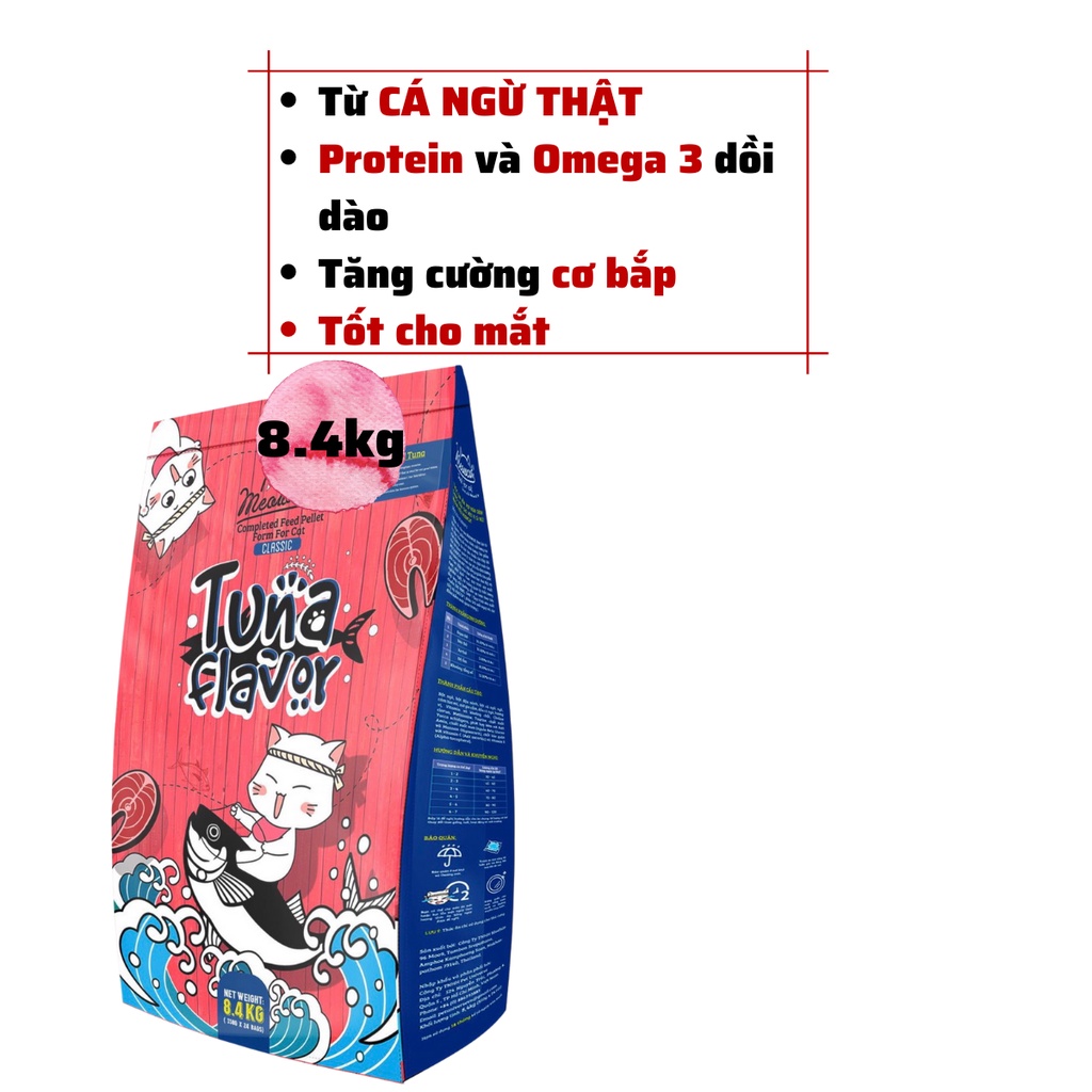 [Siêu Rẻ][Date xa]Thức Ăn Mèo Meowcat Adult 1 Bao 8.4kg (24 gói 350g)