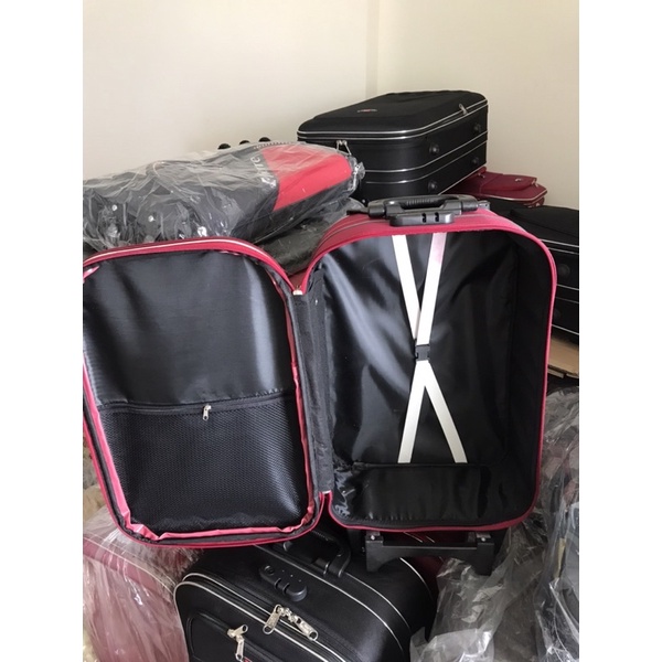 Vali vải bố bền đẹp size 20, 3 bánh lớn, khoá số, cần kéo