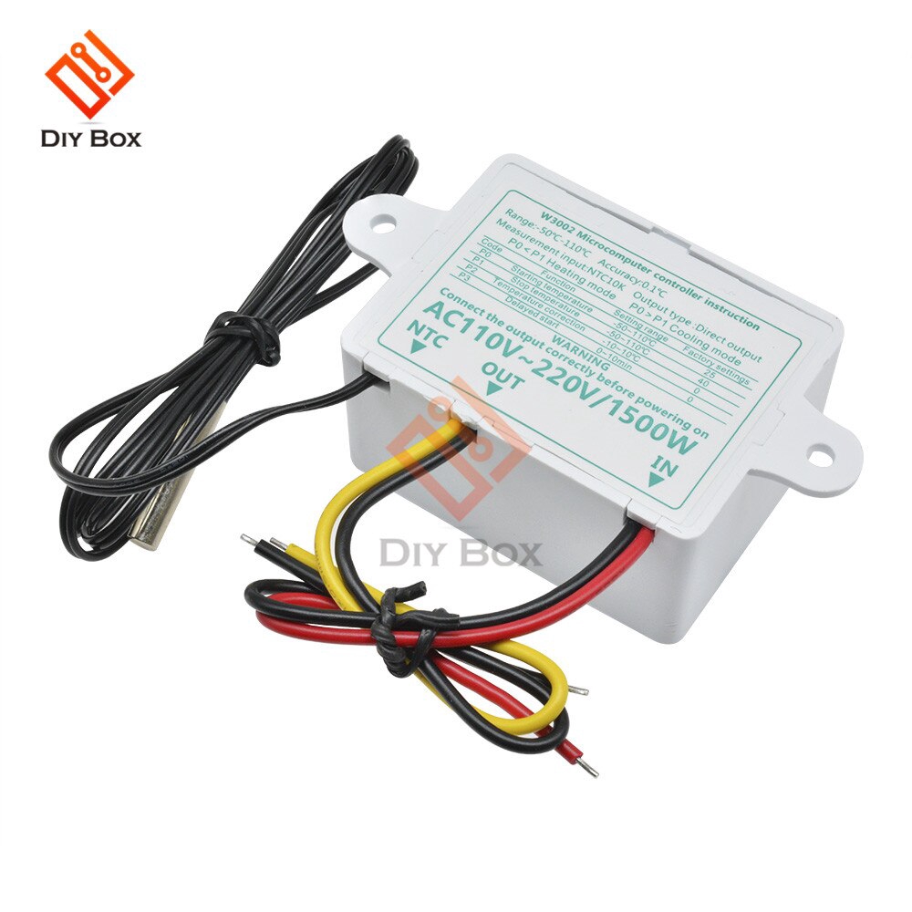 Công tắc điều khiển nhiệt với cảm biến đầu dò W3002 XH-W3002 LED DC 12V 24V AC 110V-220V 10A