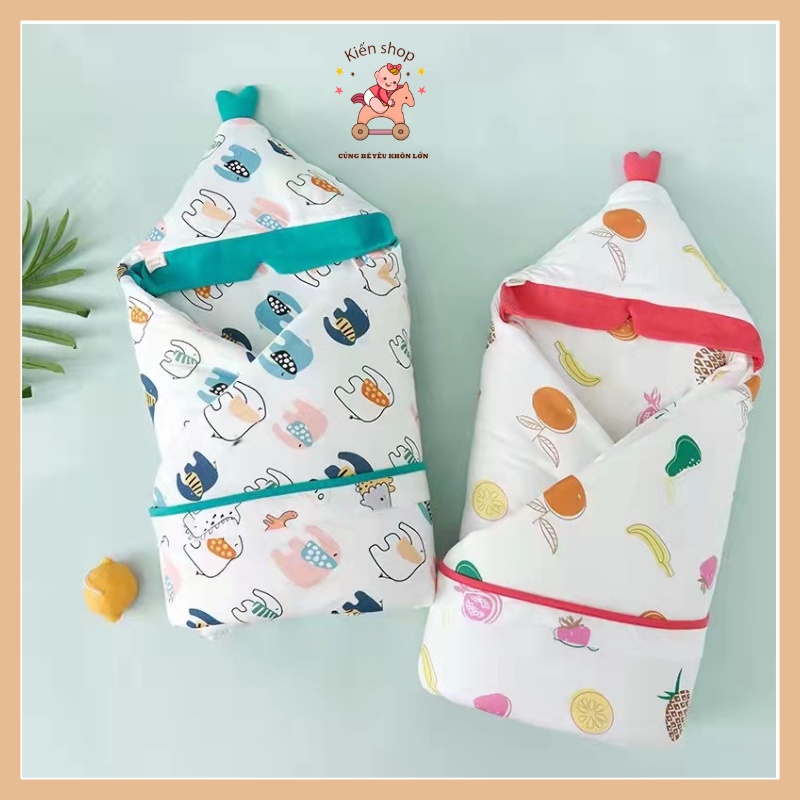 Chăn ủ sơ sinh trần bông cao cấp giữ ấm chuẩn tư thế cho bé Kiến Baby Store