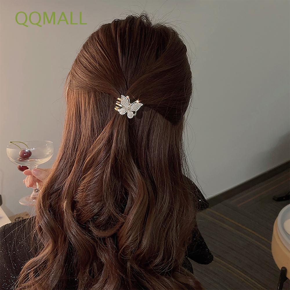 Kẹp tóc con bướm đính ngọc trai nhân tạo thời trang