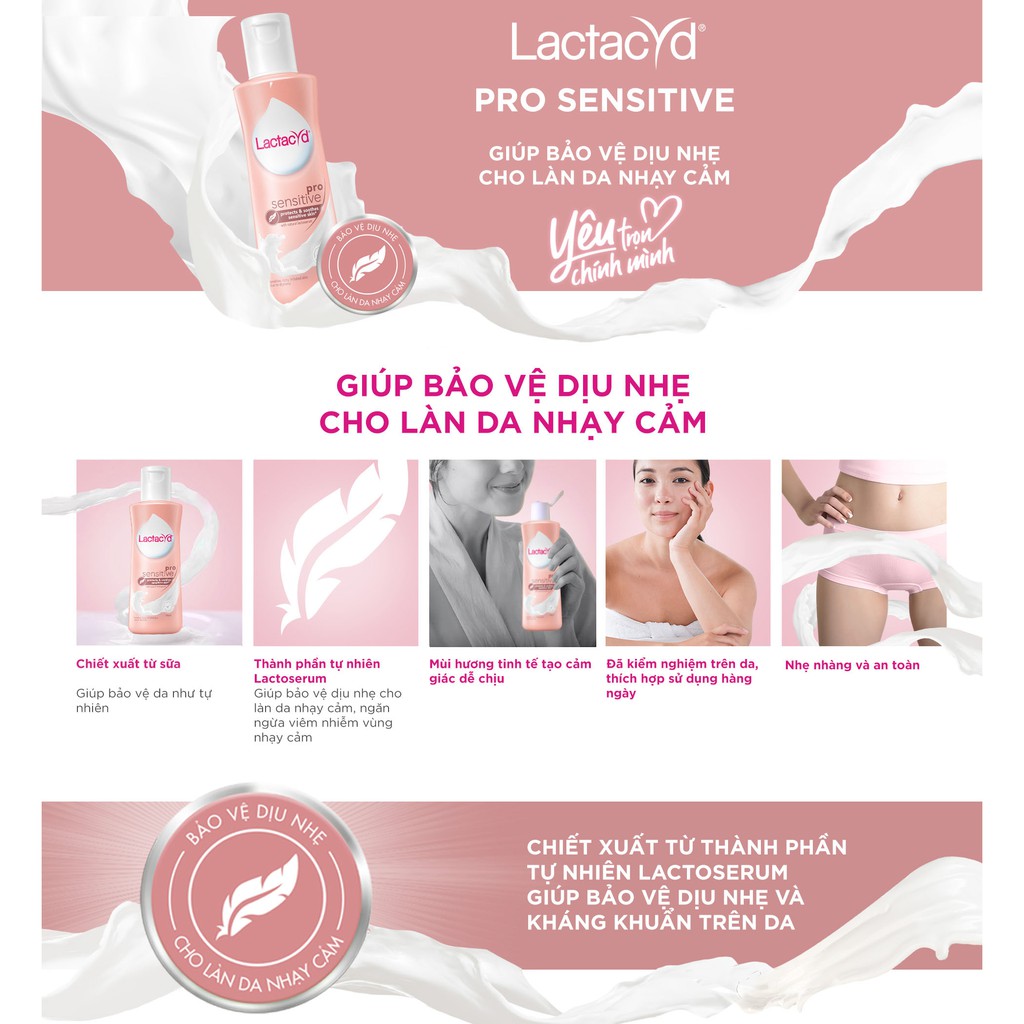 Dung Dịch Vệ Sinh Phụ Nữ Lactacyd Pro Sensitive 150ml