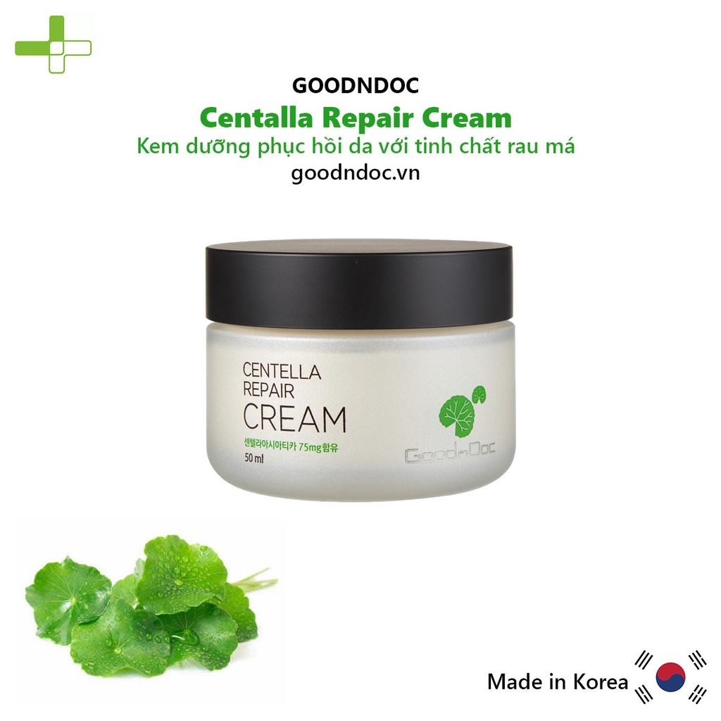 Kem dưỡng ẩm phục hồi da rau má GoodnDoc Centella Repair Cream 50ml