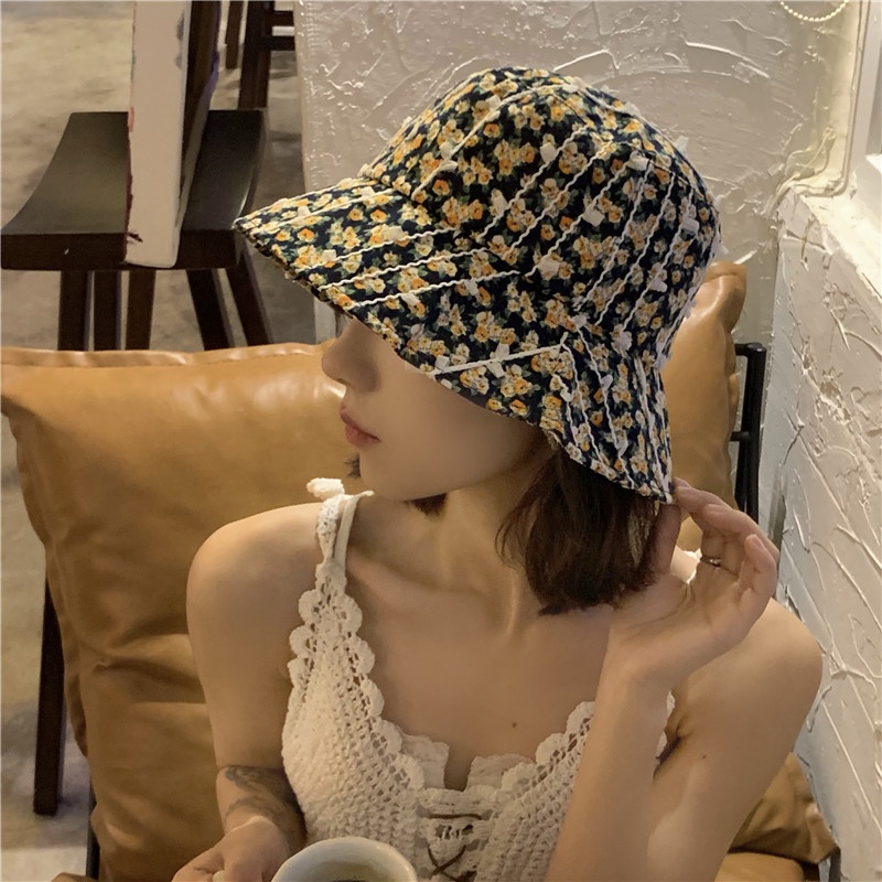 Nón Bucket Họa Tiết Hoa Phong Cách Nhật Bản Dành Cho Nữ
