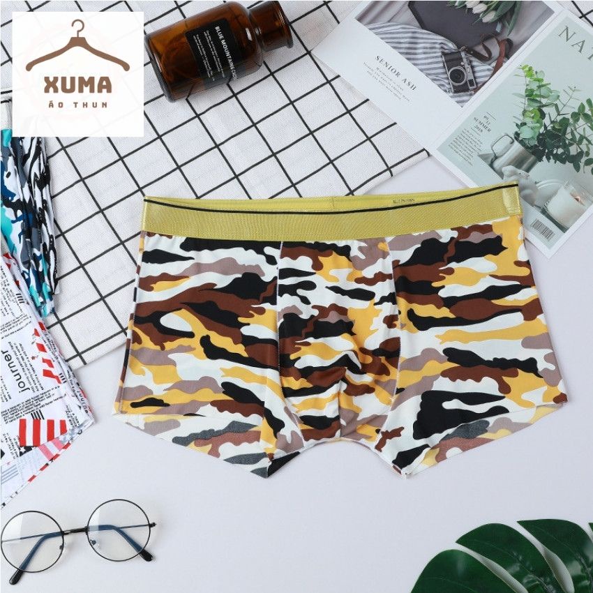 [ Free Ship ] Quần xì quần lót nam chim cò hoa lá thun lạnh cao cấp nhiều màu co dãn 4 chiều xuma