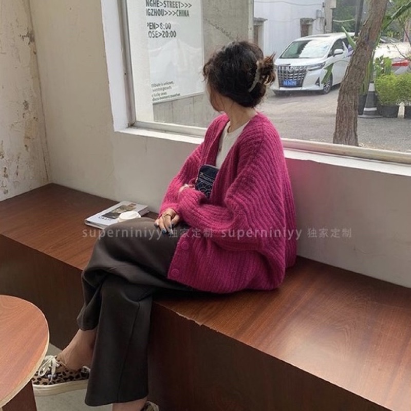 Áo len cardigan màu kẹo ngọt mùa đông thời trang ulzzang Hàn Quốc