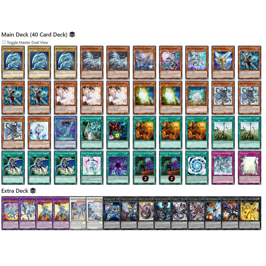 Bài YuGiOh - Bộ 54 lá bài Blue-Eyes White Dragon - Card Game VN Giá Rẻ
