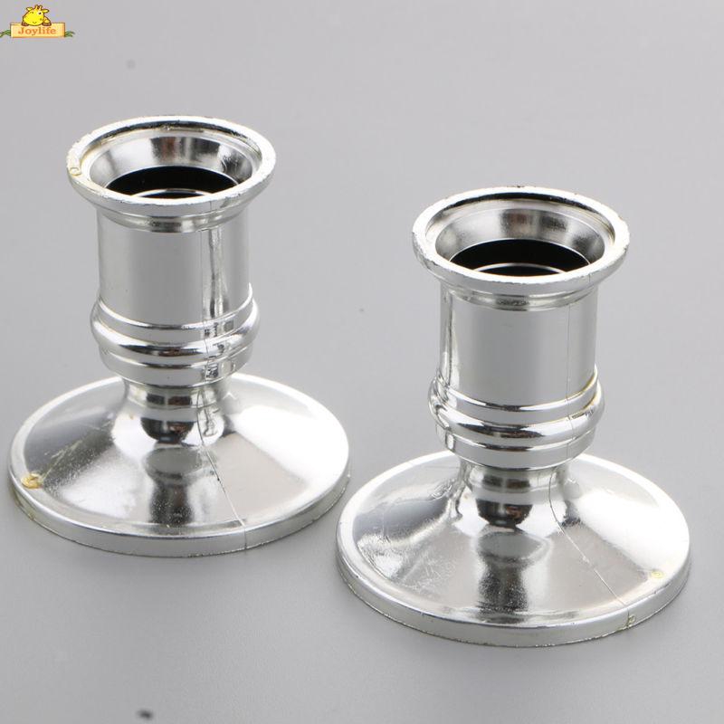 Bộ 2 Đế Nến Bằng Nhựa Mạ Bạc 0.75 "