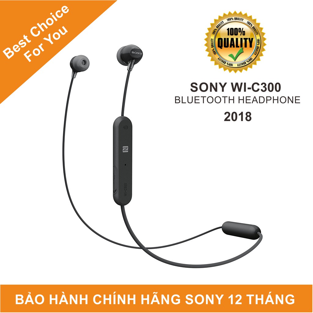 Tai Nghe Sony In-Ear Không Dây WI-C300 - Hãng Phân Phối Chính Thức