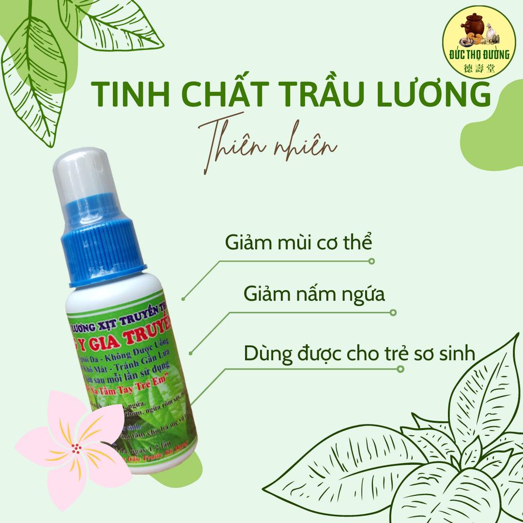 Trầu Lương - Tinh chất lá trầu không thiên nhiên - Chai xịt 20ml - Diệt khuẩn da, khử mùi, đẩy lùi nấm
