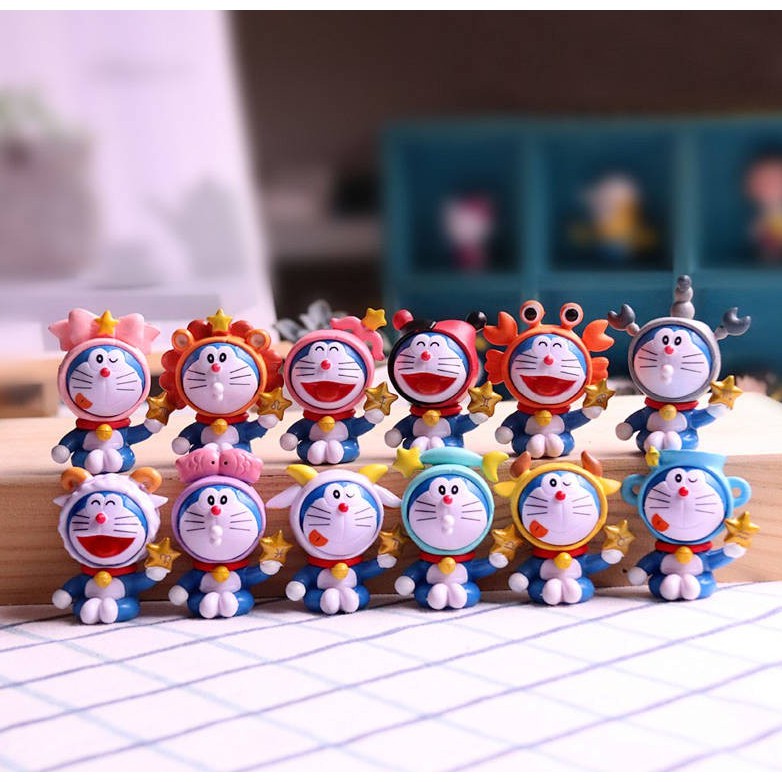 Mô Hình Doraemon 12 Cung Hoàng Đạo Dễ Thương Phim hoạt hình Anime Manga Doraemon Decor Trang Trí Bàn Học MH10