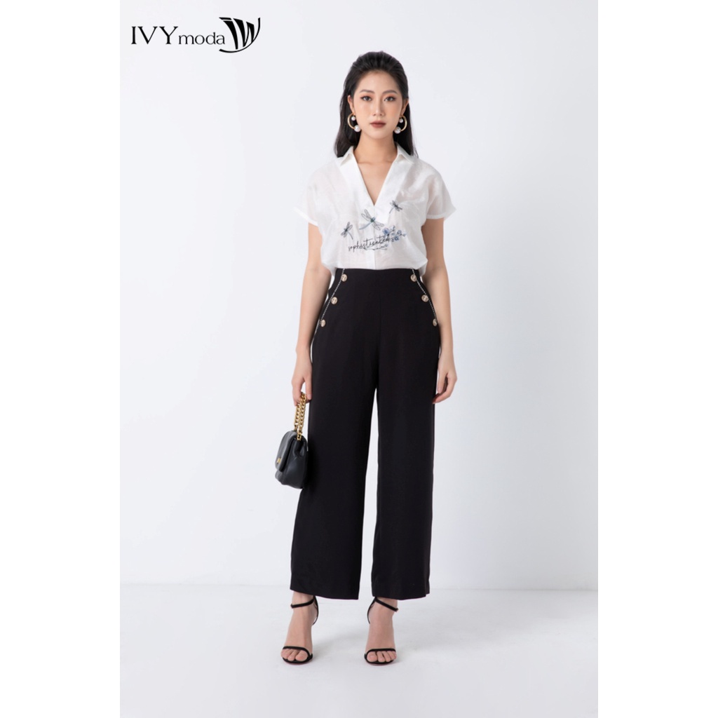 Quần dài nữ ống đứng 6 khuy IVY moda MS 22M6455