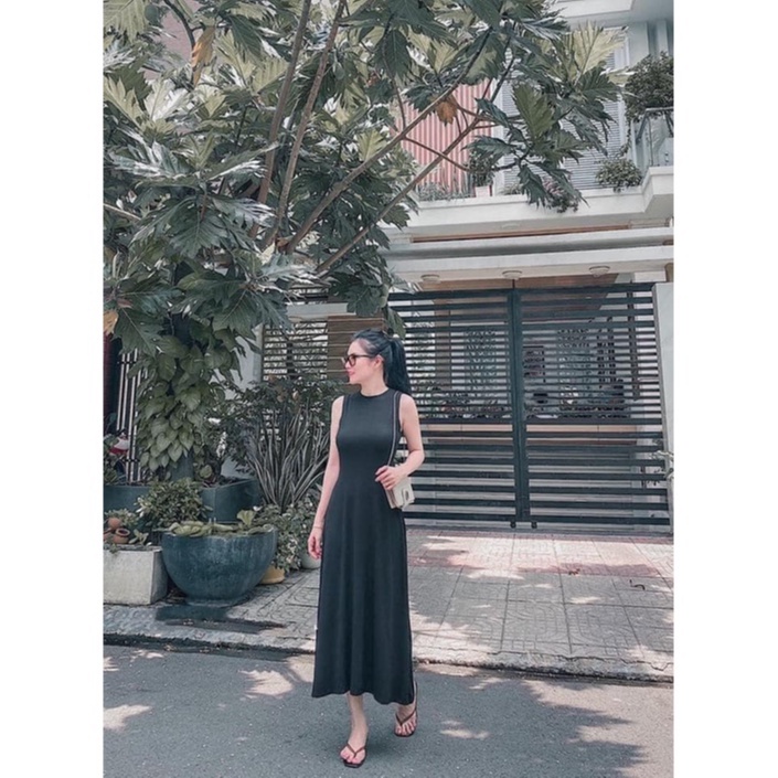 Đầm body HOTMOM sát nách thun lạnh, dày dặn, lên dáng siêu xinh, chất xịn 6 màu váy đầm bầu thiết kế HBZ-001