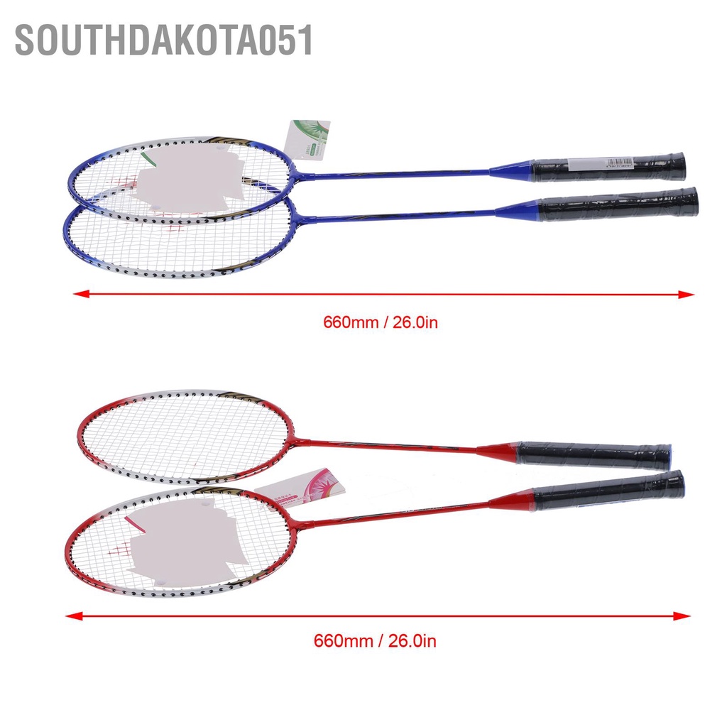 Southdakota051 SG8010 Bộ Vợt Cầu Lông 2 Người Chơi Đôi Sợi Nhẹ Cho Lớn và Trẻ Em