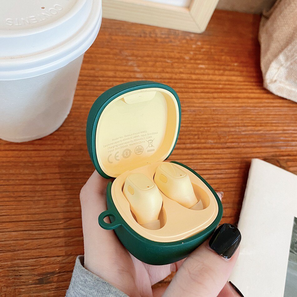 Vỏ bảo vệ hộp sạc tai nghe cho Baseus Encok WM01 W01 bằng nhựa PC cứng chống rơi mặt nhám tùy chọn màu sắc