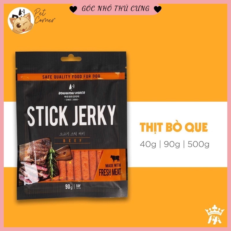 [90gr] Thịt que mềm Bowwow Stick Jerky cho chó - Bánh thưởng cao cấp cho thú cưng